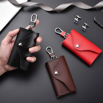 Etui pentru chei pentru bărbați, material PU, căptușeală din piele de vită, depozitare acasă