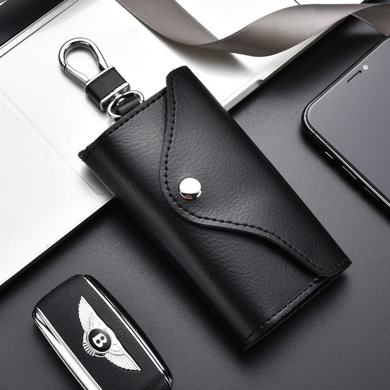 Etui pentru chei pentru bărbați, material PU, căptușeală din piele de vită, depozitare acasă