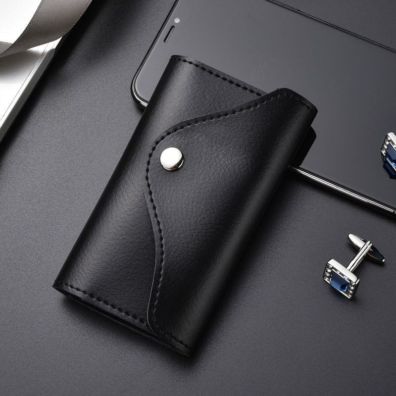 Etui pentru chei pentru bărbați, material PU, căptușeală din piele de vită, depozitare acasă