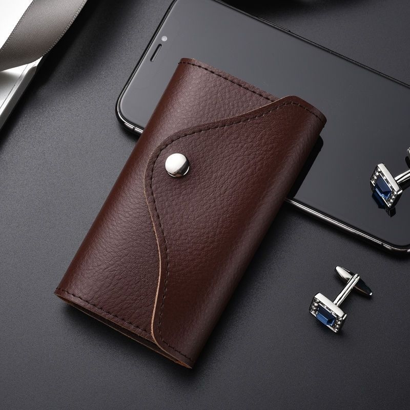 Etui pentru chei pentru bărbați, material PU, căptușeală din piele de vită, depozitare acasă