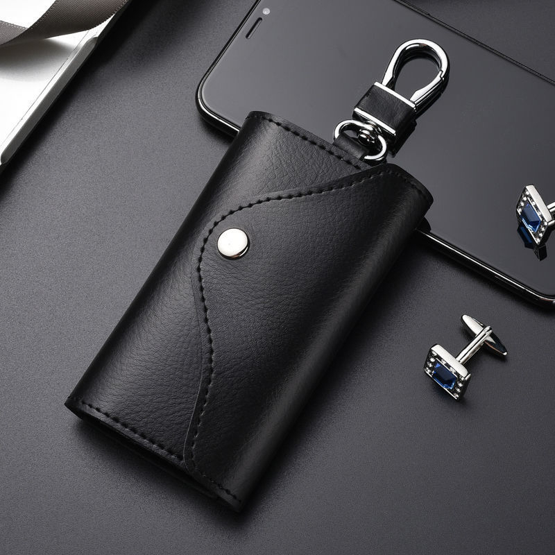 Etui pentru chei pentru bărbați, material PU, căptușeală din piele de vită, depozitare acasă