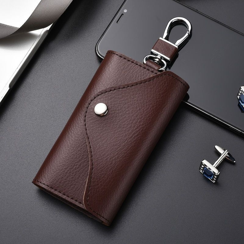 Etui pentru chei pentru bărbați, material PU, căptușeală din piele de vită, depozitare acasă