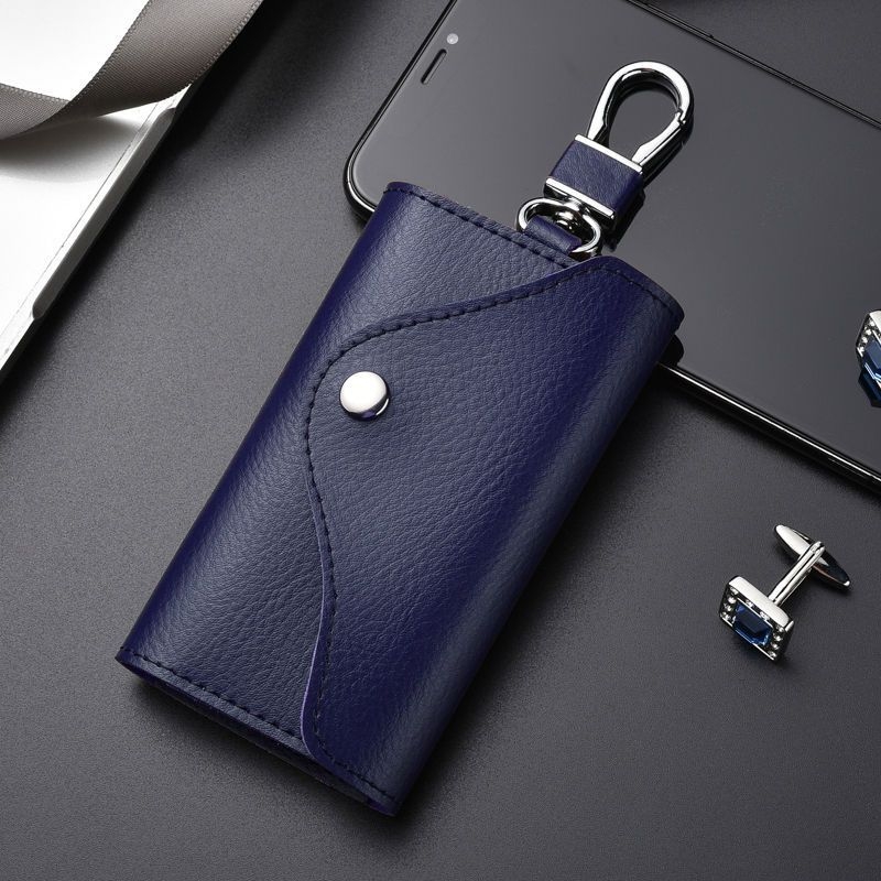Etui pentru chei pentru bărbați, material PU, căptușeală din piele de vită, depozitare acasă