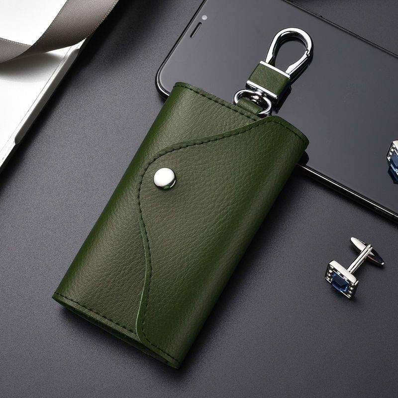 Etui pentru chei pentru bărbați, material PU, căptușeală din piele de vită, depozitare acasă