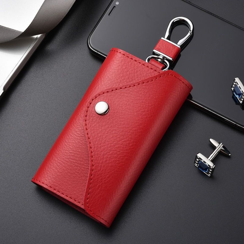 Etui pentru chei pentru bărbați, material PU, căptușeală din piele de vită, depozitare acasă