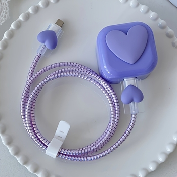 Apple 20W UK защитен капак за бързо зареждане — TPU материал, дизайн с сърце, съвместим с Apple