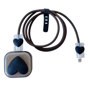 Apple 20W UK защитен капак за бързо зареждане — TPU материал, дизайн с сърце, съвместим с Apple