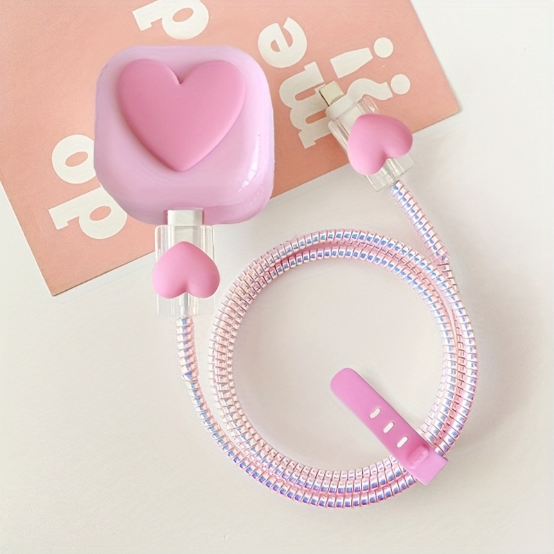 Apple 20W UK защитен капак за бързо зареждане — TPU материал, дизайн с сърце, съвместим с Apple