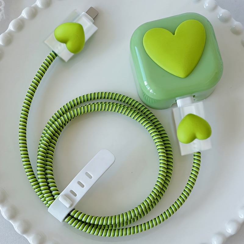 Apple 20W UK защитен капак за бързо зареждане — TPU материал, дизайн с сърце, съвместим с Apple