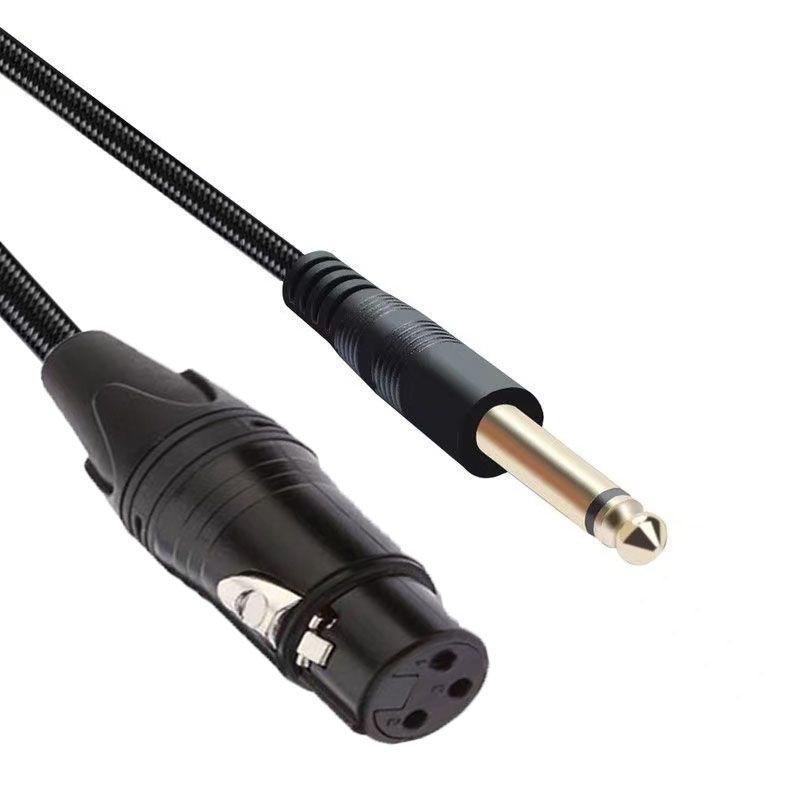 6,35 mm-es mikrofonkábel XLR-hez, kettős vezető, XLR női csatlakozó, nikkelített, ROHS