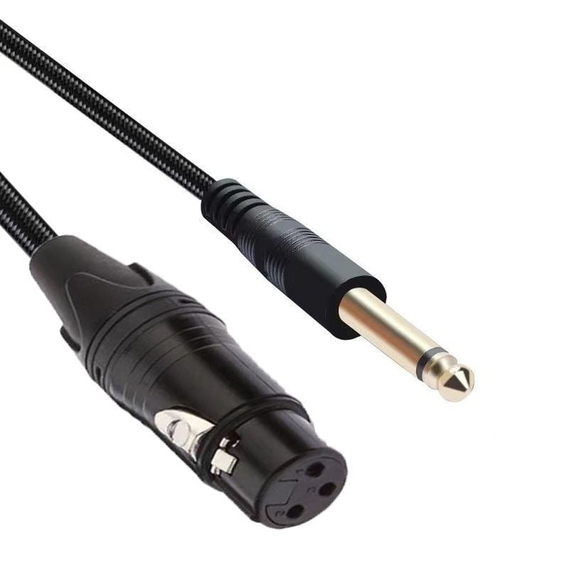 6,35 mm-es mikrofonkábel XLR-hez, kettős vezető, XLR női csatlakozó, nikkelített, ROHS