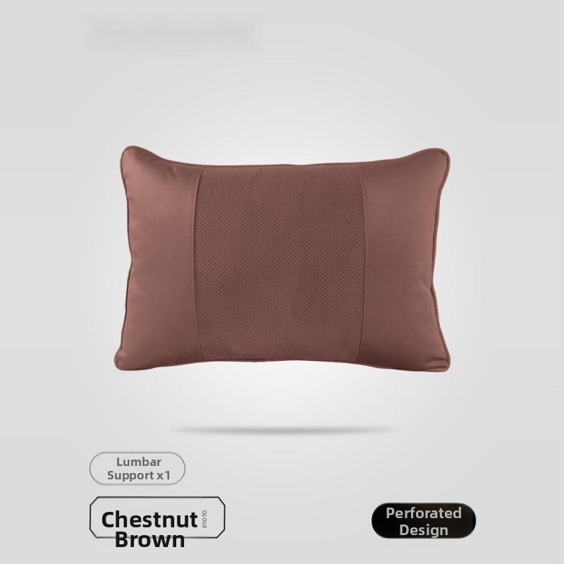 Автомобилен възглавник за глава с Dupont био-флийс пълнеж, велурено покритие, геометричен модел, лумбална опора, за всички сезони, прост стил