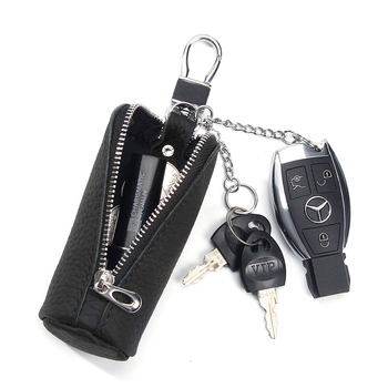 Torba za ključeve automobila od kože prvog sloja, prava koža, unisex, zatvarač