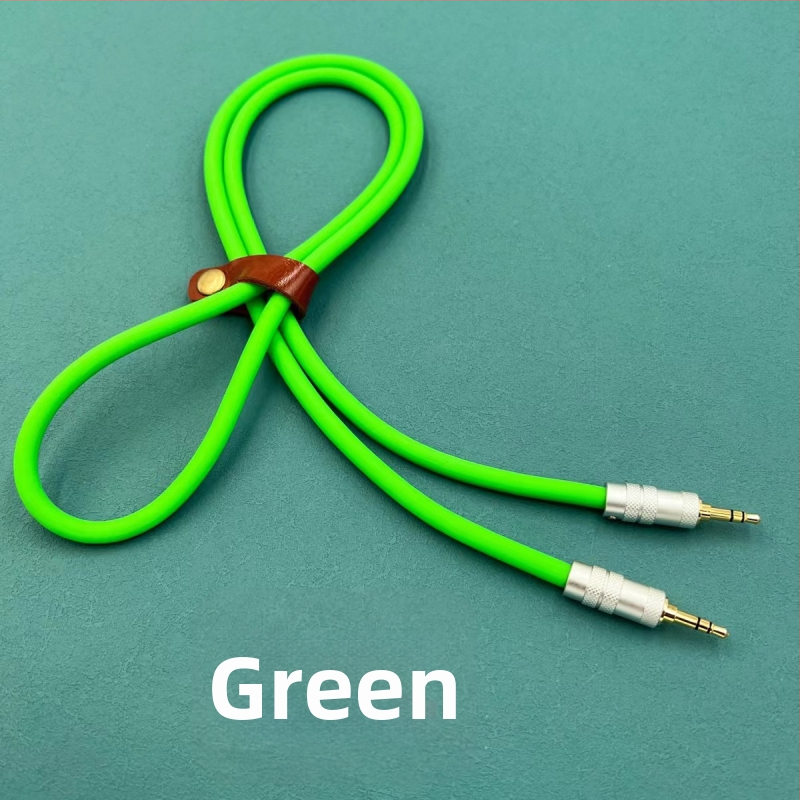 3,5 mm na 3,5 mm AUX audio kábel, 3-žilový, pozlátené, silikónové jadro, model KBT3235, ručná výroba, CCC certifikovaný, kompatibilný s Apple