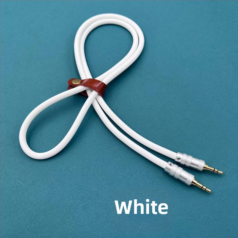 3,5 mm na 3,5 mm AUX audio kábel, 3-žilový, pozlátené, silikónové jadro, model KBT3235, ručná výroba, CCC certifikovaný, kompatibilný s Apple