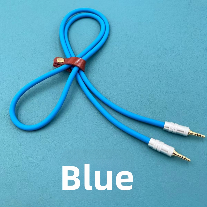 3,5 mm na 3,5 mm AUX audio kábel, 3-žilový, pozlátené, silikónové jadro, model KBT3235, ručná výroba, CCC certifikovaný, kompatibilný s Apple