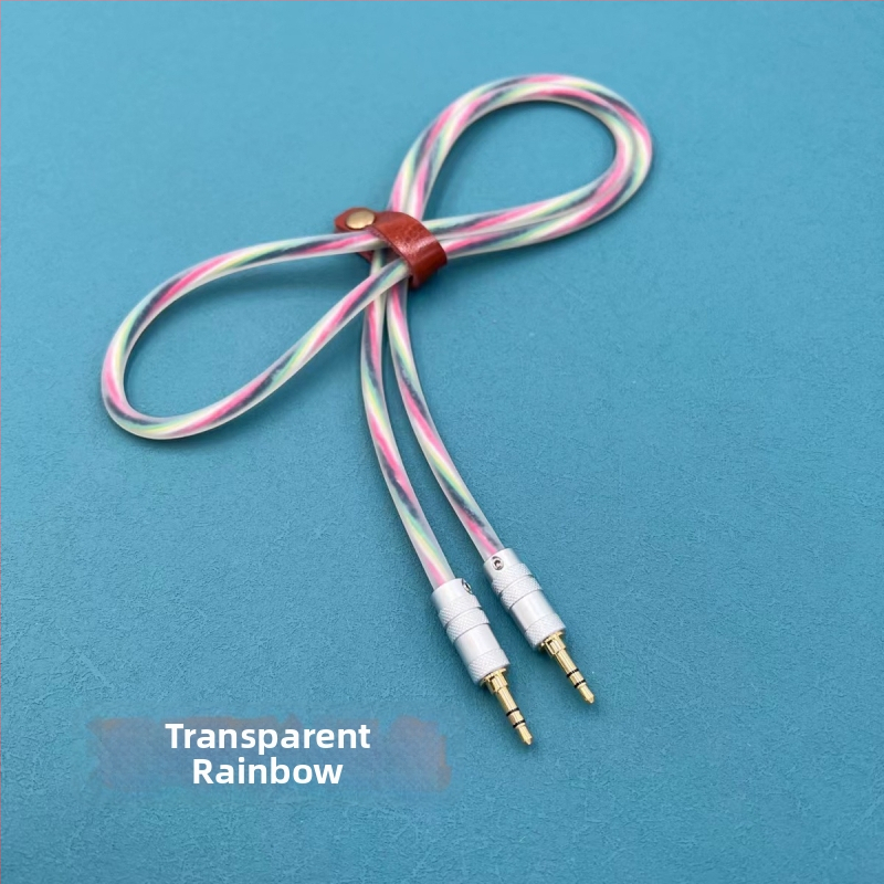 3,5 mm na 3,5 mm AUX audio kábel, 3-žilový, pozlátené, silikónové jadro, model KBT3235, ručná výroba, CCC certifikovaný, kompatibilný s Apple