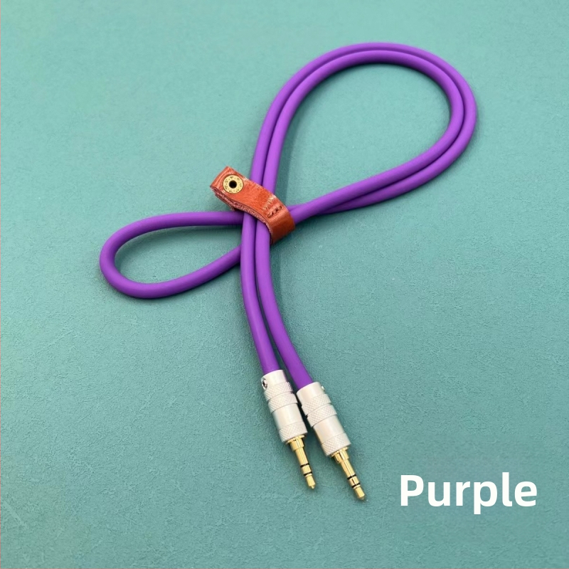 3,5 mm na 3,5 mm AUX audio kábel, 3-žilový, pozlátené, silikónové jadro, model KBT3235, ručná výroba, CCC certifikovaný, kompatibilný s Apple