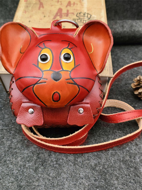 Kožna crossbody torbica za novčanik s motivom životinja, pretinac za ruž i ključeve, 12 znamenja zodijaka, kompaktna torba preko ramena