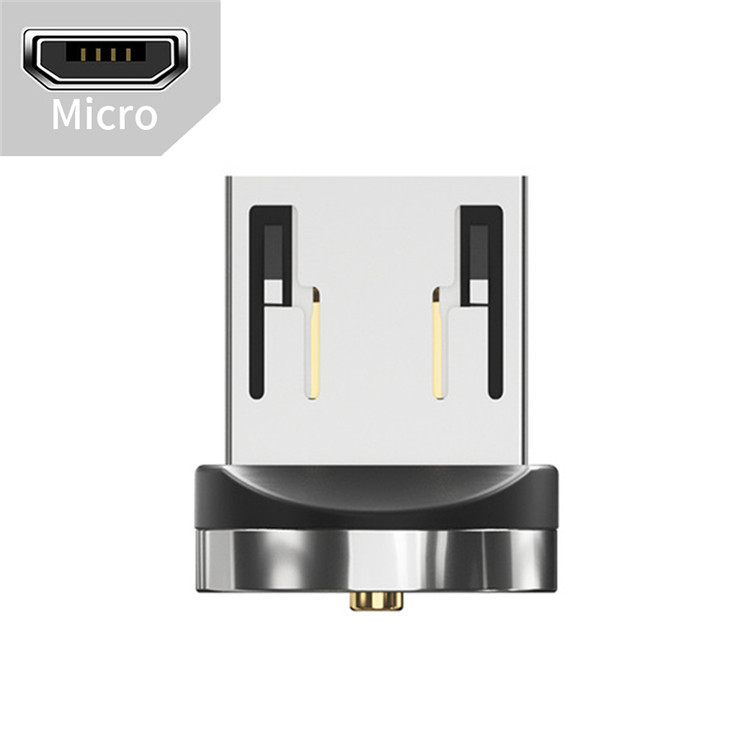 Μαγνητικό καλώδιο δεδομένων με περιστρεφόμενη κεφαλή 540°, υποστηρίζει Lightning, Micro USB και Type-C, γρήγορη φόρτιση έως 2A, υφαντή σχεδίαση