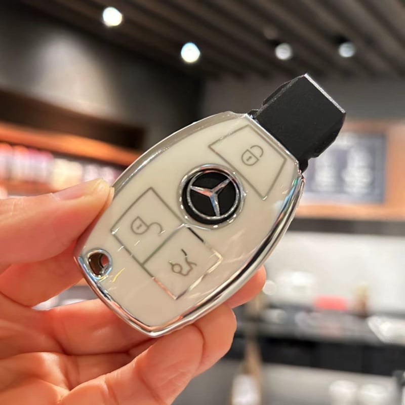 Navlaka za ključ Mercedes-Benz – TPU, jednostavan stil, prilagodljiv; kompatibilno s E300L, C260L, C200L, A200L, GLE, GLC300L, GLA200