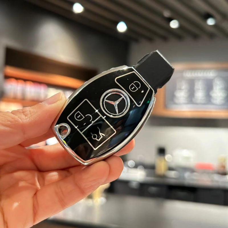 Navlaka za ključ Mercedes-Benz – TPU, jednostavan stil, prilagodljiv; kompatibilno s E300L, C260L, C200L, A200L, GLE, GLC300L, GLA200