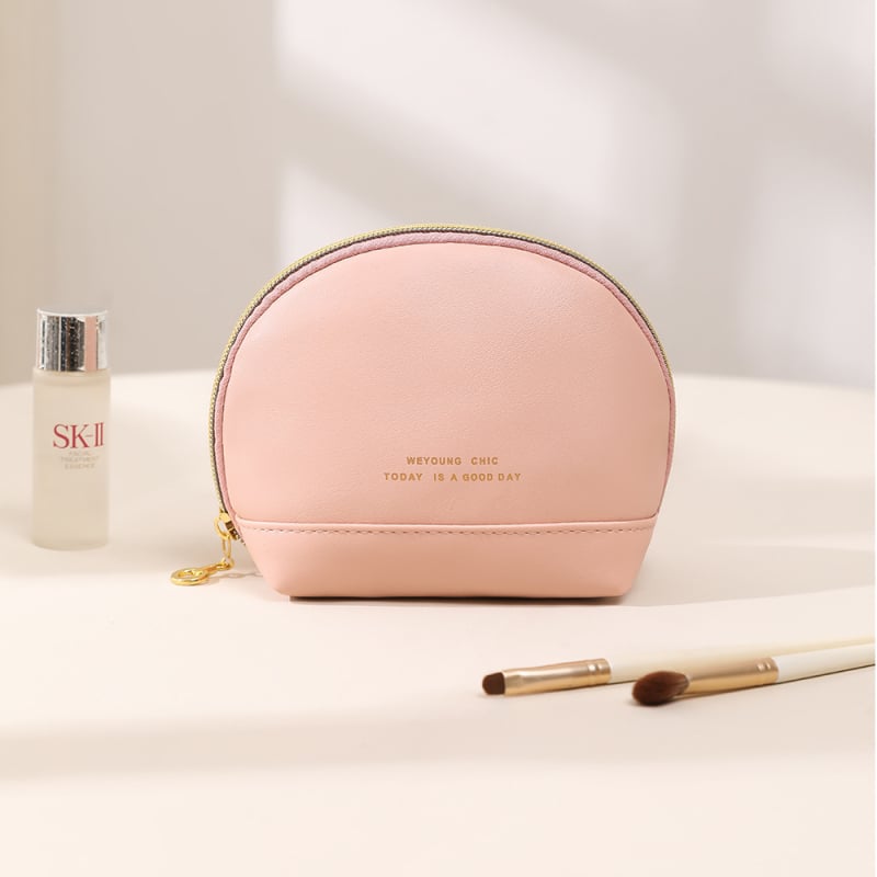 Geantă de cosmetică din PU, impermeabilă, ultra-ușoară, pliabilă, unisex, stil urban minimalist, căptușeală din poliester