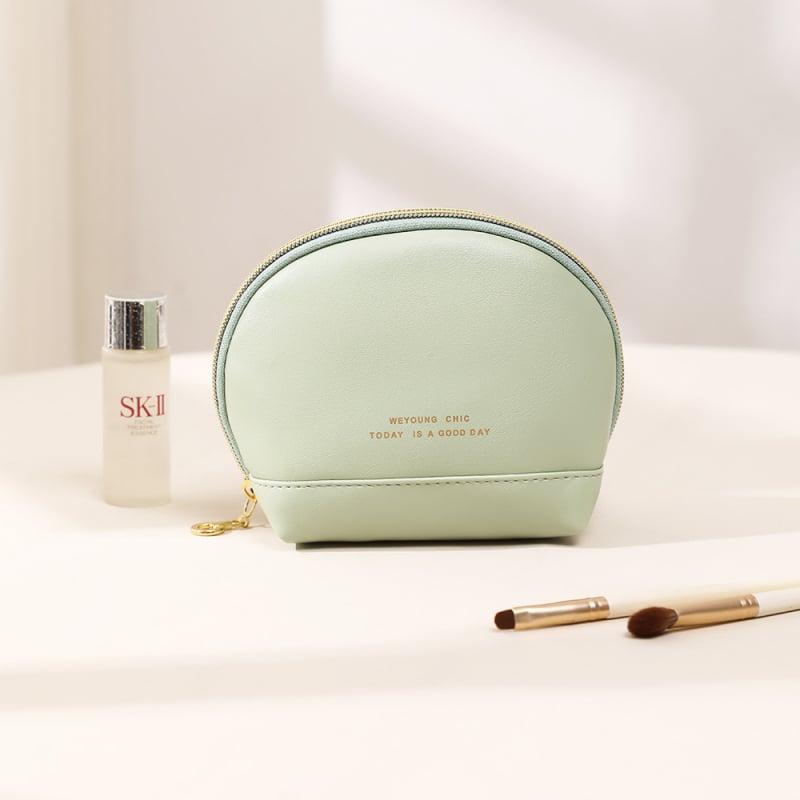 Geantă de cosmetică din PU, impermeabilă, ultra-ușoară, pliabilă, unisex, stil urban minimalist, căptușeală din poliester