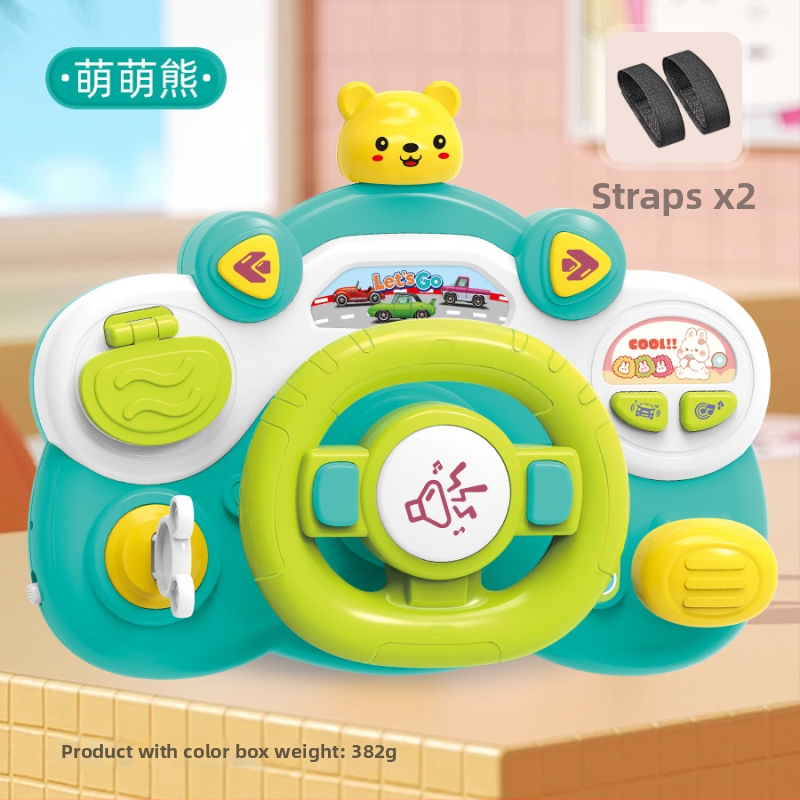 Образователен волан за деца – електрическа играчка с светлини и музика, симулация на ко‑пилот, за количка, за възраст 0–3 години