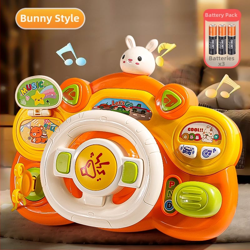 Образователен волан за деца – електрическа играчка с светлини и музика, симулация на ко‑пилот, за количка, за възраст 0–3 години