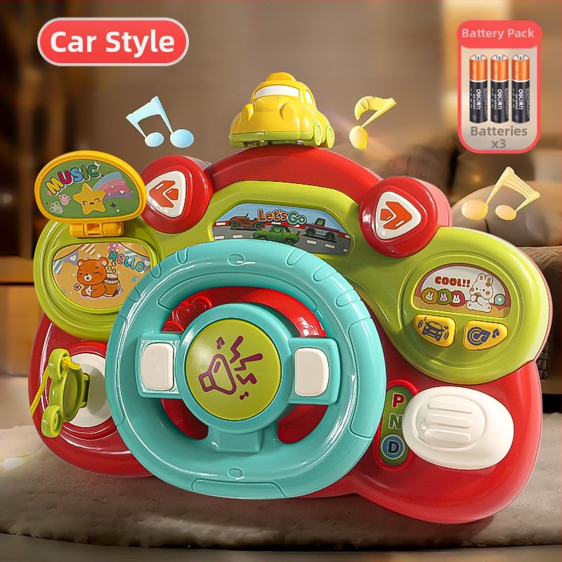 Образователен волан за деца – електрическа играчка с светлини и музика, симулация на ко‑пилот, за количка, за възраст 0–3 години