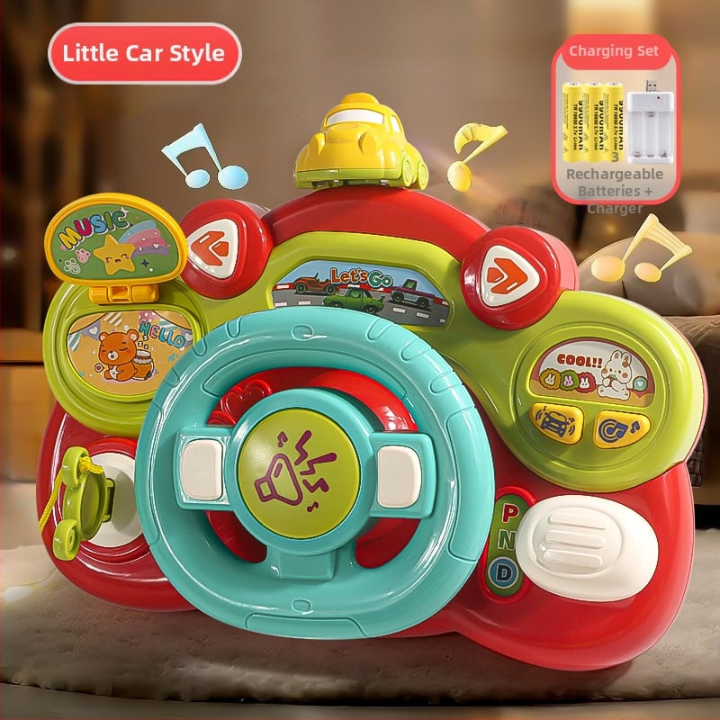 Образователен волан за деца – електрическа играчка с светлини и музика, симулация на ко‑пилот, за количка, за възраст 0–3 години