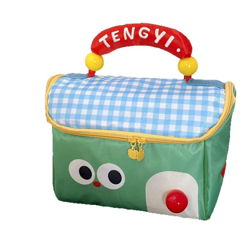 Geantă de machiaj cu design drăguț de casă mică, poliester, model anime, fără căptușeală, izolație, pliabilă (Poliester; Model anime; Fără căptușeală; Izolație; Pliabilă)