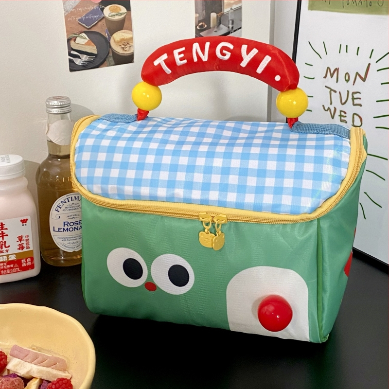 Geantă de machiaj cu design drăguț de casă mică, poliester, model anime, fără căptușeală, izolație, pliabilă (Poliester; Model anime; Fără căptușeală; Izolație; Pliabilă)