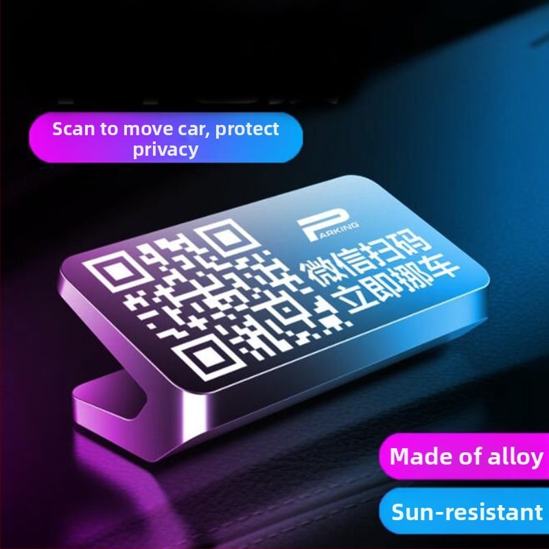 Metalna privremena tablica za parkiranje s QR kodom – dvodimenzionalni kod, otisnuto logo, model: Scan Yard Stop Sign