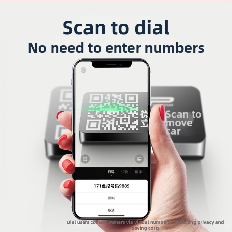 Metalna privremena tablica za parkiranje s QR kodom – dvodimenzionalni kod, otisnuto logo, model: Scan Yard Stop Sign