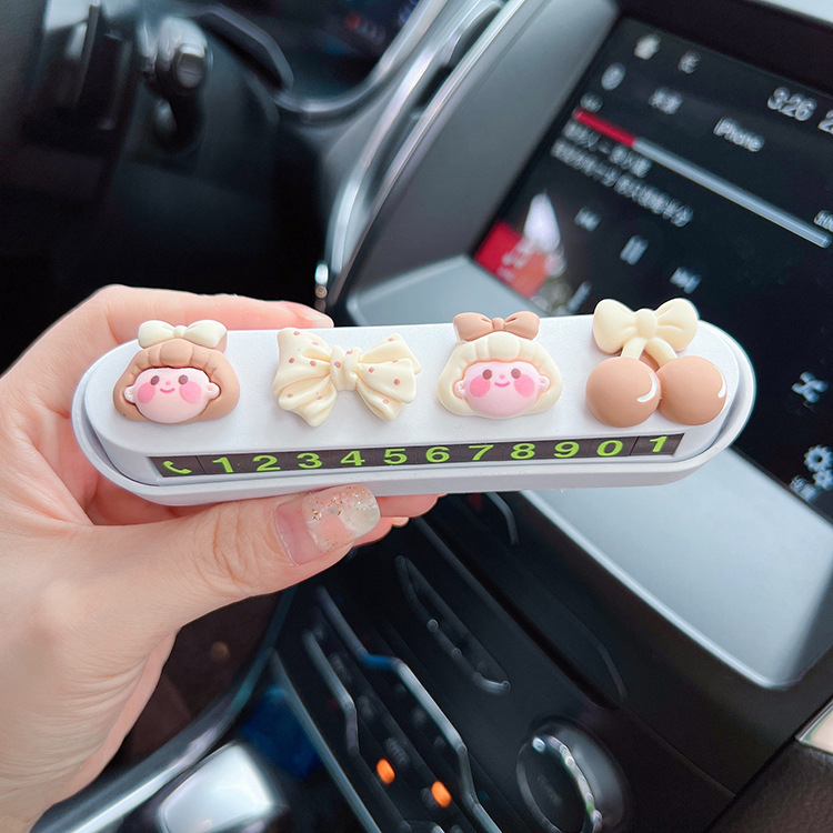 Skrivena privremena tablica za parkiranje s brojem – sladak crtani dizajn, marka Love, plastika, model LX1268, logotip otisnut