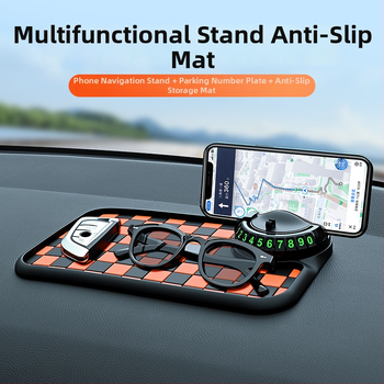 Baviss Többfunkciós csúszásmentes autómatrac telefontartóval és ideiglenes parkolótáblával, PVC (Termékkód: B-61)