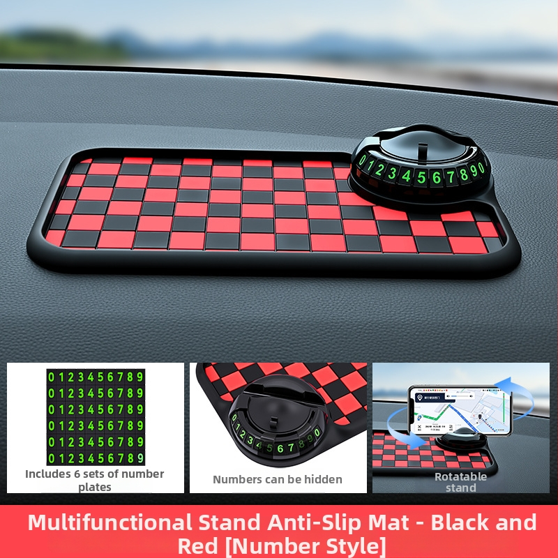 Baviss Többfunkciós csúszásmentes autómatrac telefontartóval és ideiglenes parkolótáblával, PVC (Termékkód: B-61)