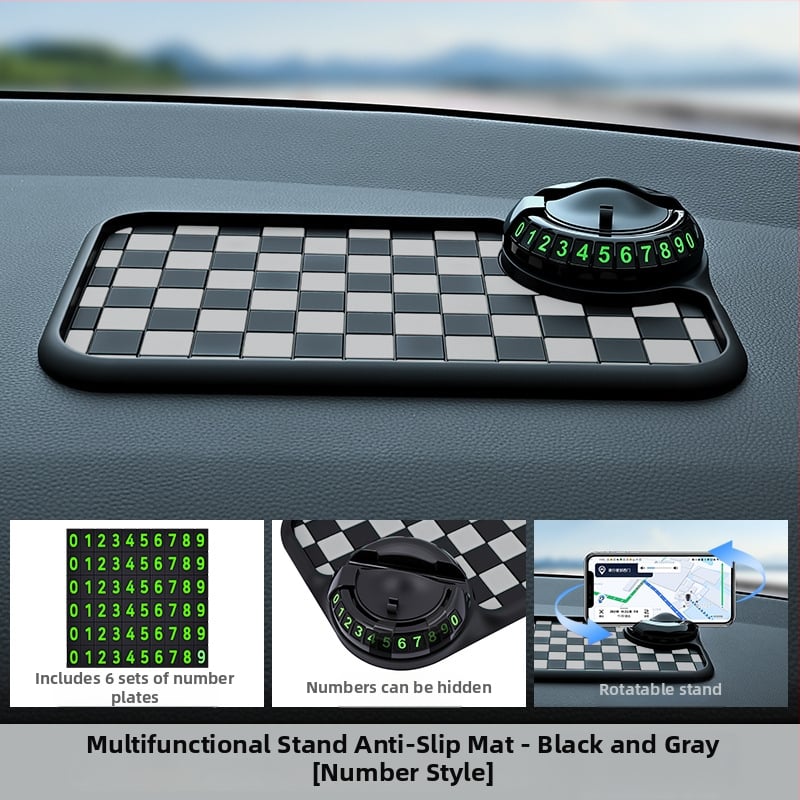 Baviss Többfunkciós csúszásmentes autómatrac telefontartóval és ideiglenes parkolótáblával, PVC (Termékkód: B-61)