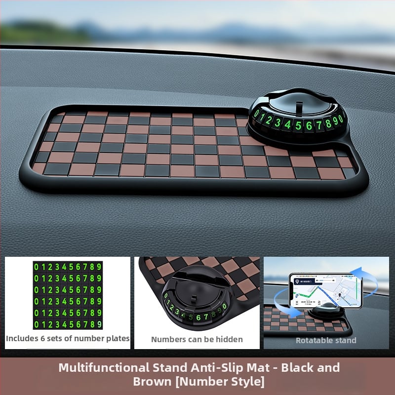 Baviss Többfunkciós csúszásmentes autómatrac telefontartóval és ideiglenes parkolótáblával, PVC (Termékkód: B-61)