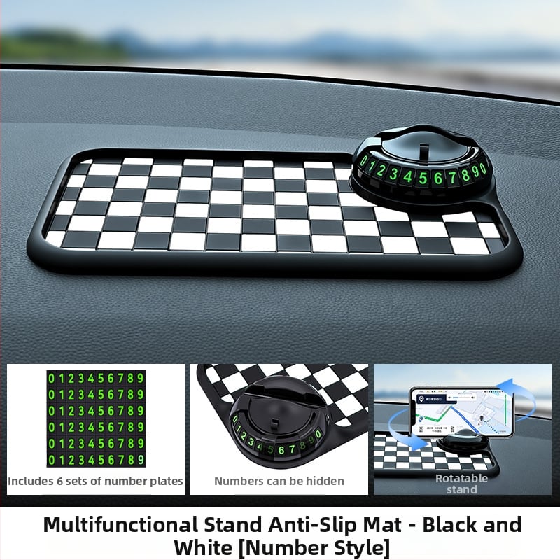 Baviss Többfunkciós csúszásmentes autómatrac telefontartóval és ideiglenes parkolótáblával, PVC (Termékkód: B-61)