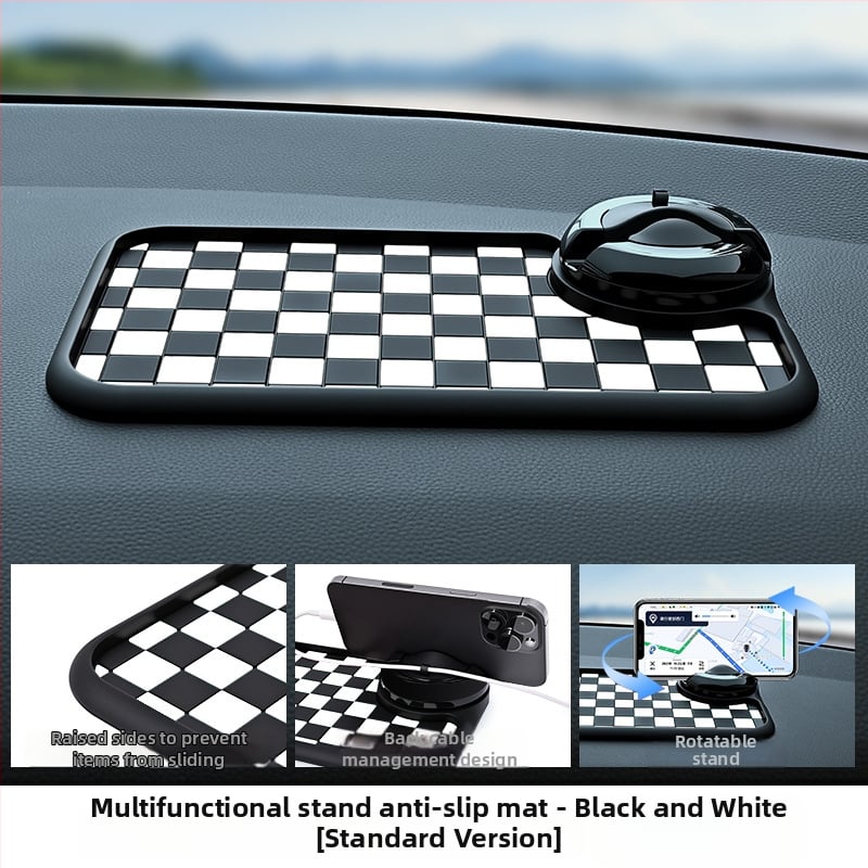 Baviss Többfunkciós csúszásmentes autómatrac telefontartóval és ideiglenes parkolótáblával, PVC (Termékkód: B-61)