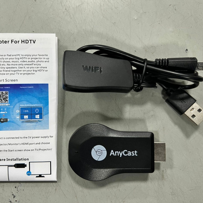 Bezvadu Anycast ekrāna projektors — HDMI 1080p izvade, A210 procesors, 128MB atmiņa