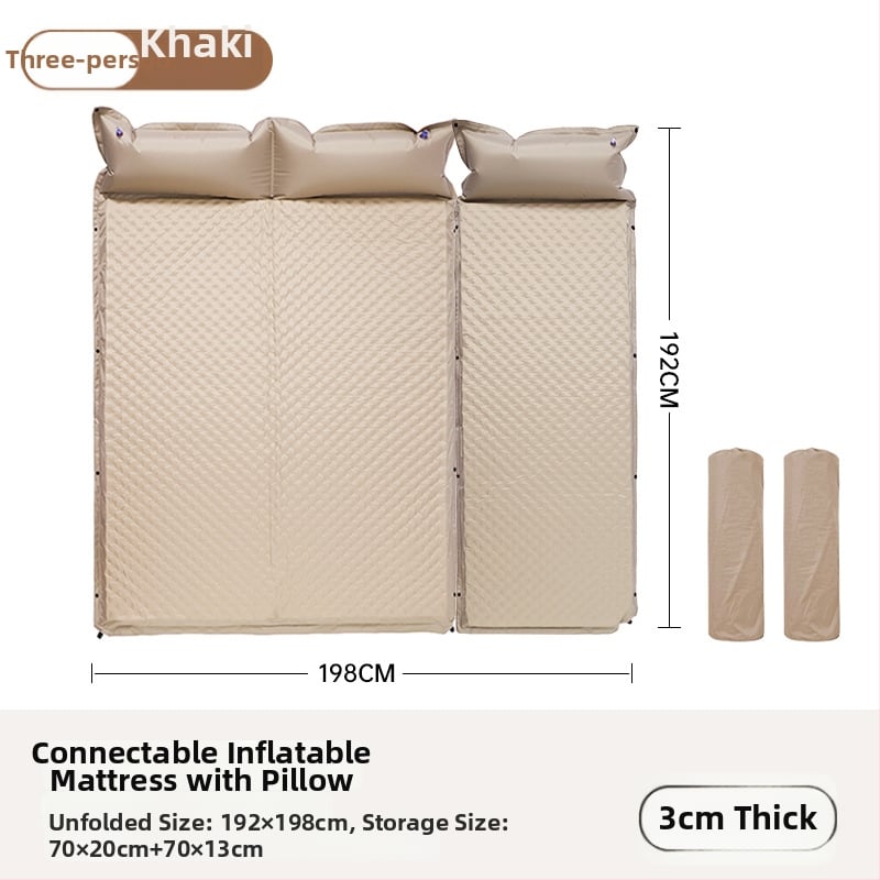 Saltea gonflabilă pentru camping în aer liber - covoraș de podea portabil pentru cort, umflare automată, compatibil cu mașina, Capacitate 1–3 persoane, Greutate netă 3 kg, Material Chun Yongfang