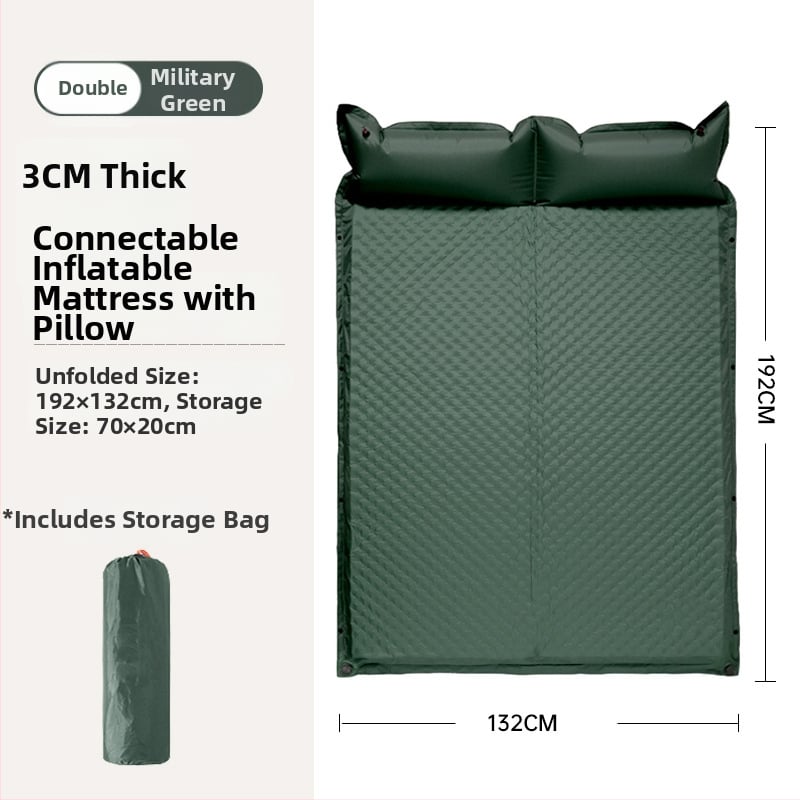 Saltea gonflabilă pentru camping în aer liber - covoraș de podea portabil pentru cort, umflare automată, compatibil cu mașina, Capacitate 1–3 persoane, Greutate netă 3 kg, Material Chun Yongfang