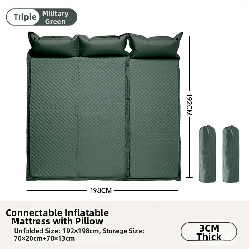 Saltea gonflabilă pentru camping în aer liber - covoraș de podea portabil pentru cort, umflare automată, compatibil cu mașina, Capacitate 1–3 persoane, Greutate netă 3 kg, Material Chun Yongfang