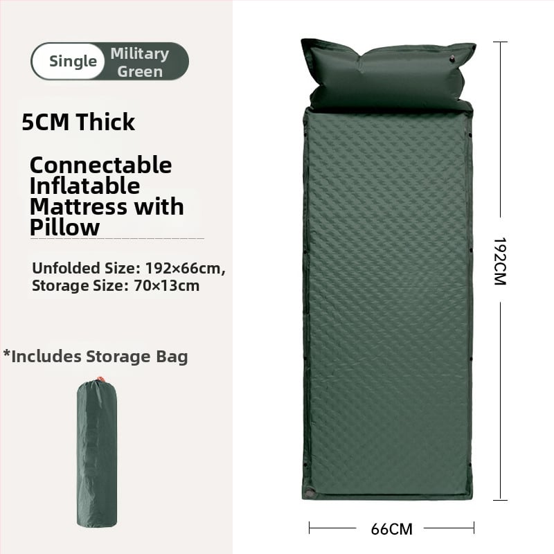 Saltea gonflabilă pentru camping în aer liber - covoraș de podea portabil pentru cort, umflare automată, compatibil cu mașina, Capacitate 1–3 persoane, Greutate netă 3 kg, Material Chun Yongfang