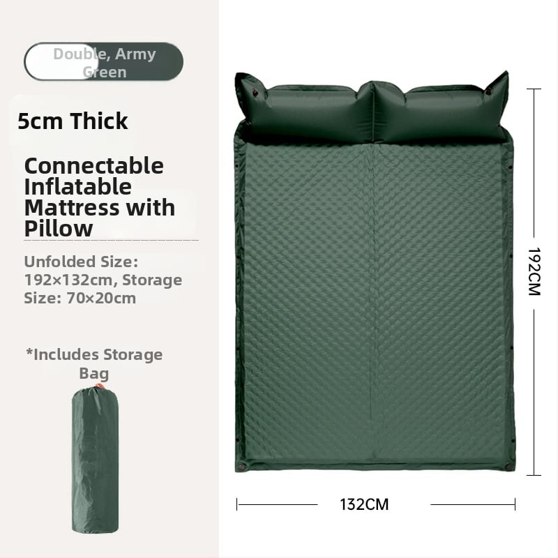 Saltea gonflabilă pentru camping în aer liber - covoraș de podea portabil pentru cort, umflare automată, compatibil cu mașina, Capacitate 1–3 persoane, Greutate netă 3 kg, Material Chun Yongfang