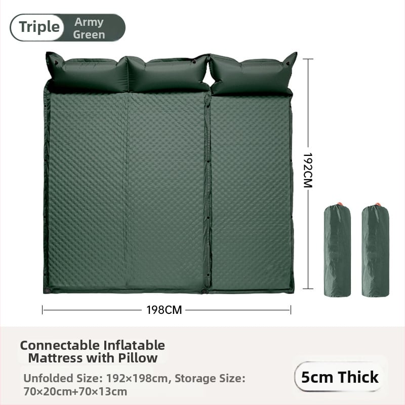 Saltea gonflabilă pentru camping în aer liber - covoraș de podea portabil pentru cort, umflare automată, compatibil cu mașina, Capacitate 1–3 persoane, Greutate netă 3 kg, Material Chun Yongfang